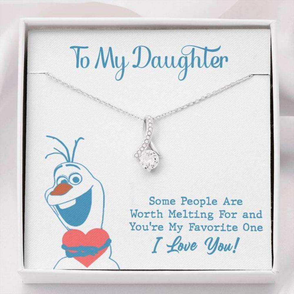 Daughter Necklace, To My Daughter Worth Melting For Alluring Beauty Necklace Gift Dughter's Day Rakva