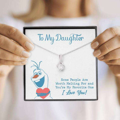 Daughter Necklace, To My Daughter Worth Melting For Alluring Beauty Necklace Gift Dughter's Day Rakva