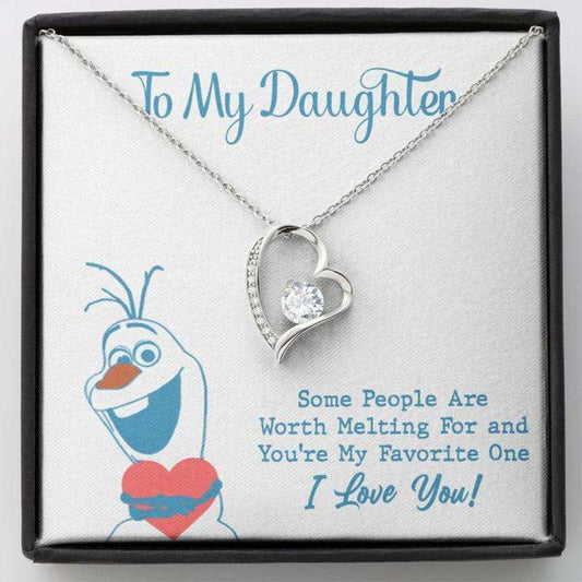 Daughter Necklace, To My Daughter Worth Melting For Heart Necklace Gift Dughter's Day Rakva