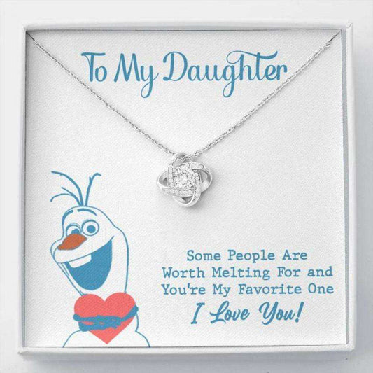 Daughter Necklace, To My Daughter Worth Melting For Love Knot Necklace Gift Dughter's Day Rakva