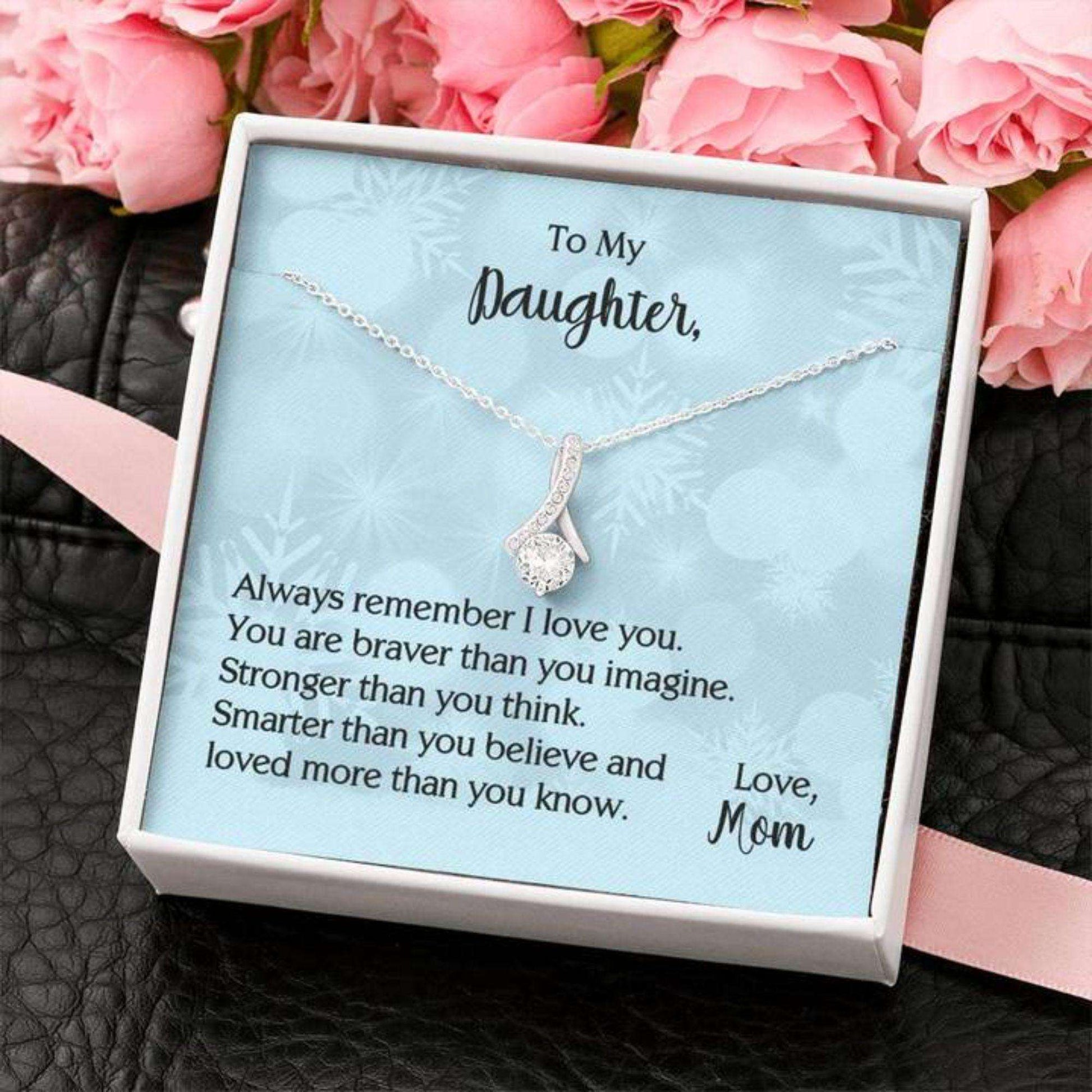 Daughter Necklace, To My Daughter You Are Braver Than You Imagine Necklace From Mom Dughter's Day Rakva