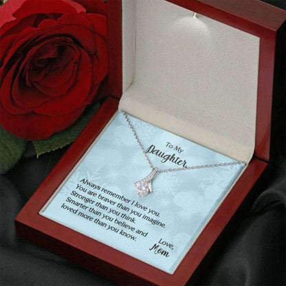 Daughter Necklace, To My Daughter You Are Braver Than You Imagine Necklace From Mom Dughter's Day Rakva