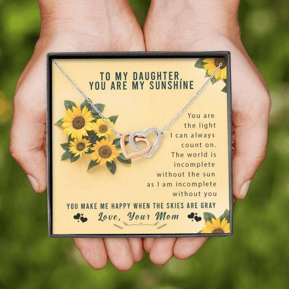 Daughter Necklace, To My Daughter You Are My Sunshine Necklace “ Daughter Birthday, Christmas, Graduation Gift Dughter's Day Rakva