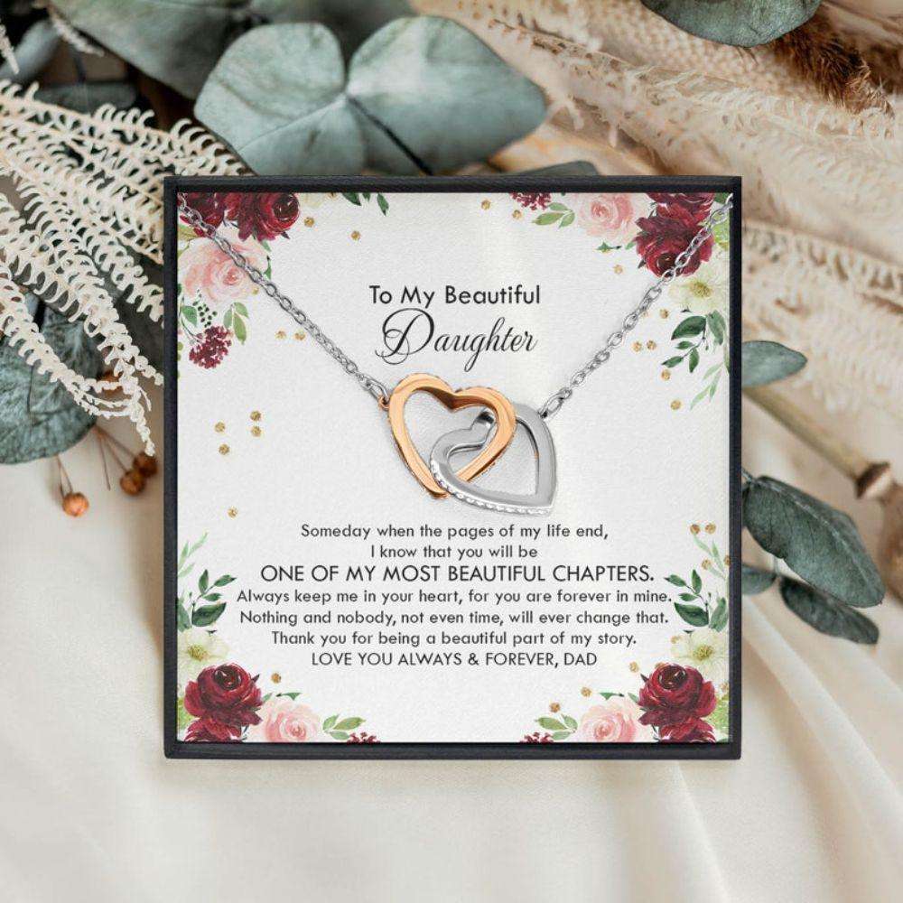 Daughter Necklace, To My Daughter, You Are One Of My Most Beautiful Chapters Necklace For Daughter, Daughter Gift From Dad, Father Dughter's Day Rakva