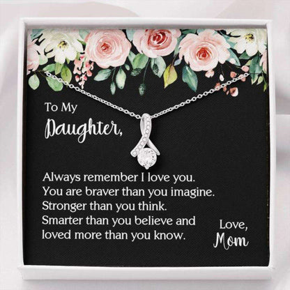 Daughter Necklace, To My Daughter You Are Stronger Than You Think Love Mom Necklace Dughter's Day Rakva