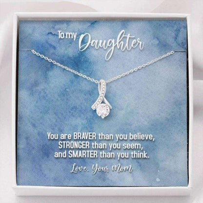 Daughter Necklace, To My Daughter Œbraver “ So” Alluring Beauty Necklace Gift From Dad Mom Dughter's Day Rakva