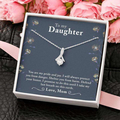 Daughter Necklace, To My Daughter Œlast Breath” Alluring Beauty Necklace Gift From Dad Mom Dughter's Day Rakva