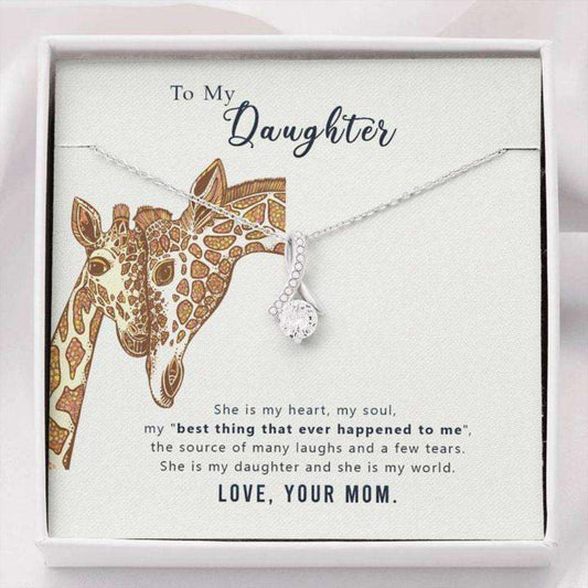 Daughter Necklace, To My Daughter Œmy World” Alluring Beauty Necklace Gift From Dad Mom Dughter's Day Rakva