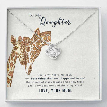 Daughter Necklace, To My Daughter Œmy World” Love Knot Necklace Gift From Dad Mom Dughter's Day Rakva