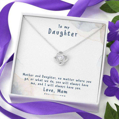 Daughter Necklace, To My Daughter Œno Matter” Love Knot Necklace Gift From Dad Mom Dughter's Day Rakva