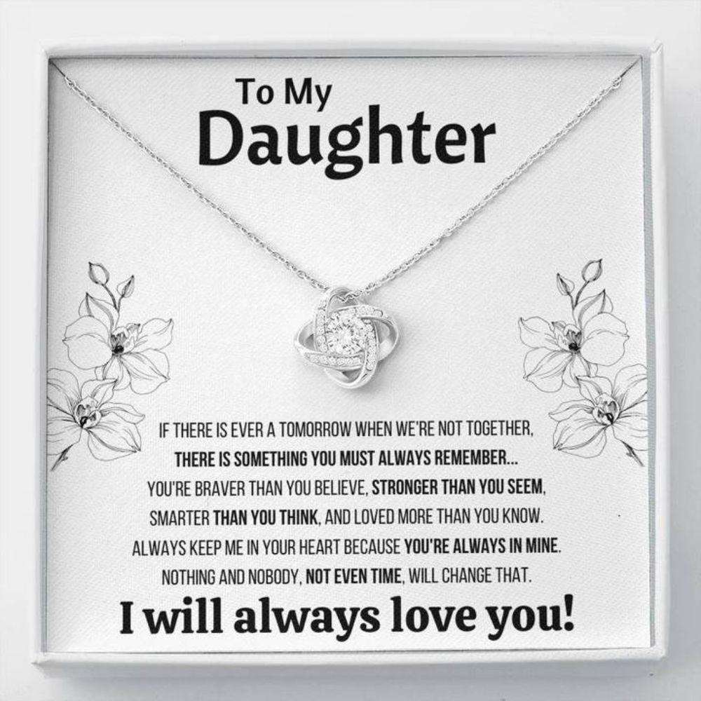 Daughter Necklace, To My Daughter Œnot Even Time” Love Knot Necklace Gift From Dad Mom Dughter's Day Rakva