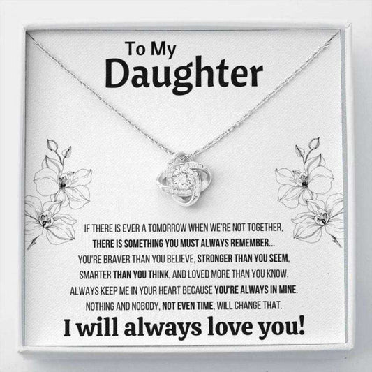 Daughter Necklace, To My Daughter Œnot Even Time” Love Knot Necklace Gift From Dad Mom Dughter's Day Rakva