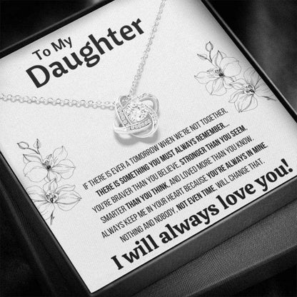 Daughter Necklace, To My Daughter Œnot Even Time” Love Knot Necklace Gift From Dad Mom Dughter's Day Rakva