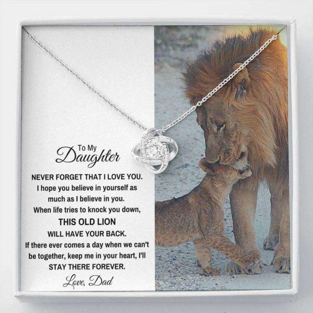 Daughter Necklace, To My Daughter Œthis Old Lion” Love Knot Necklace Gift From Dad Mom Dughter's Day Rakva