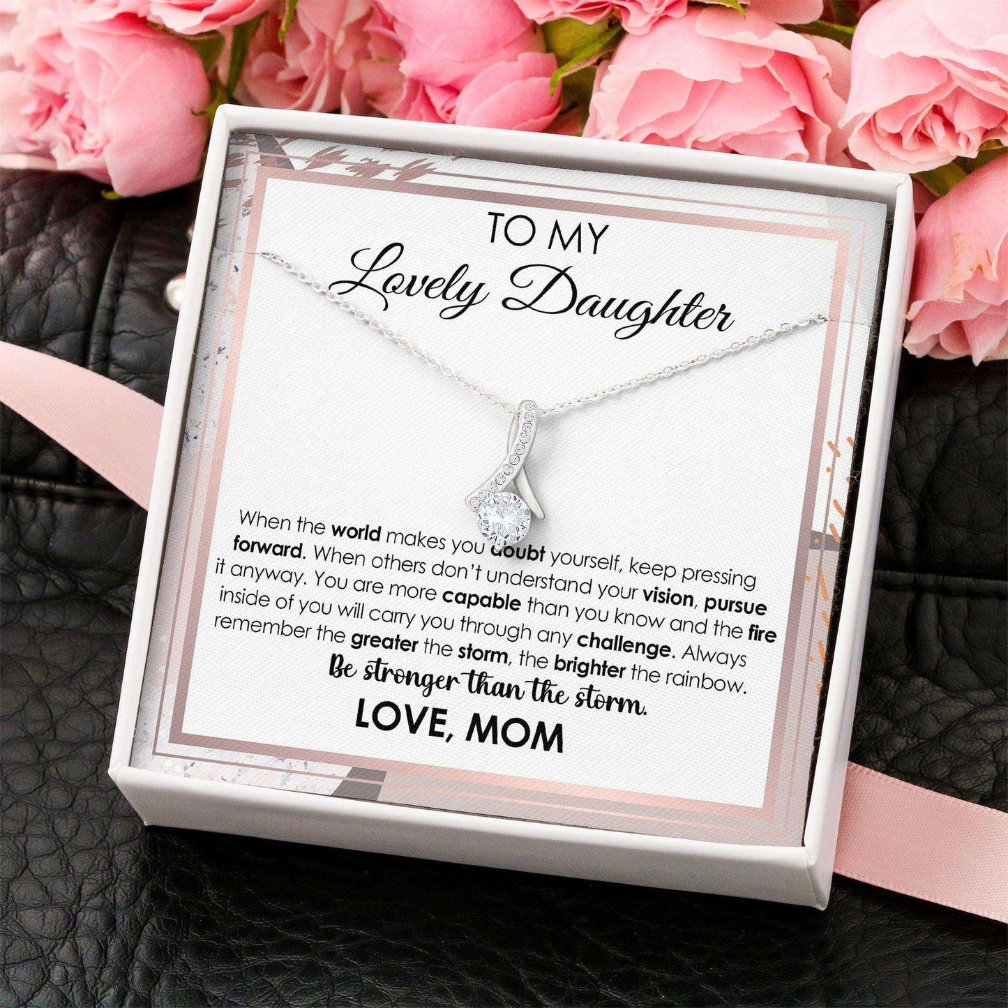 Daughter Necklace, To My Lovely Daughter “ Gift For Daughter Alluring Beauty Dughter's Day Rakva