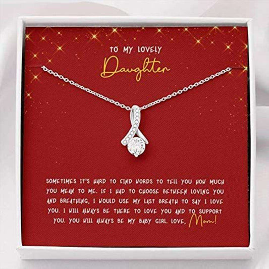 Daughter Necklace, To My Lovely Daughter Necklace Gift For Daughter From Mom Dughter's Day Rakva