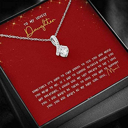 Daughter Necklace, To My Lovely Daughter Necklace Gift For Daughter From Mom Dughter's Day Rakva