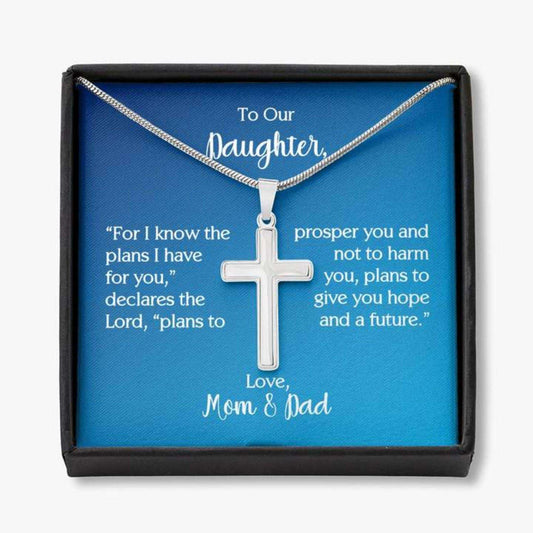 Daughter Necklace, To Our Daughter Cross Necklace On With Verse Jeremiah 29:11 Dughter's Day Rakva