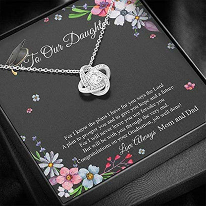 Daughter Necklace, To Our Daughter Love Knot Graduation Gift Necklace, Graduation Gift For Her, College, Senior Graduation Necklace Dughter's Day Rakva