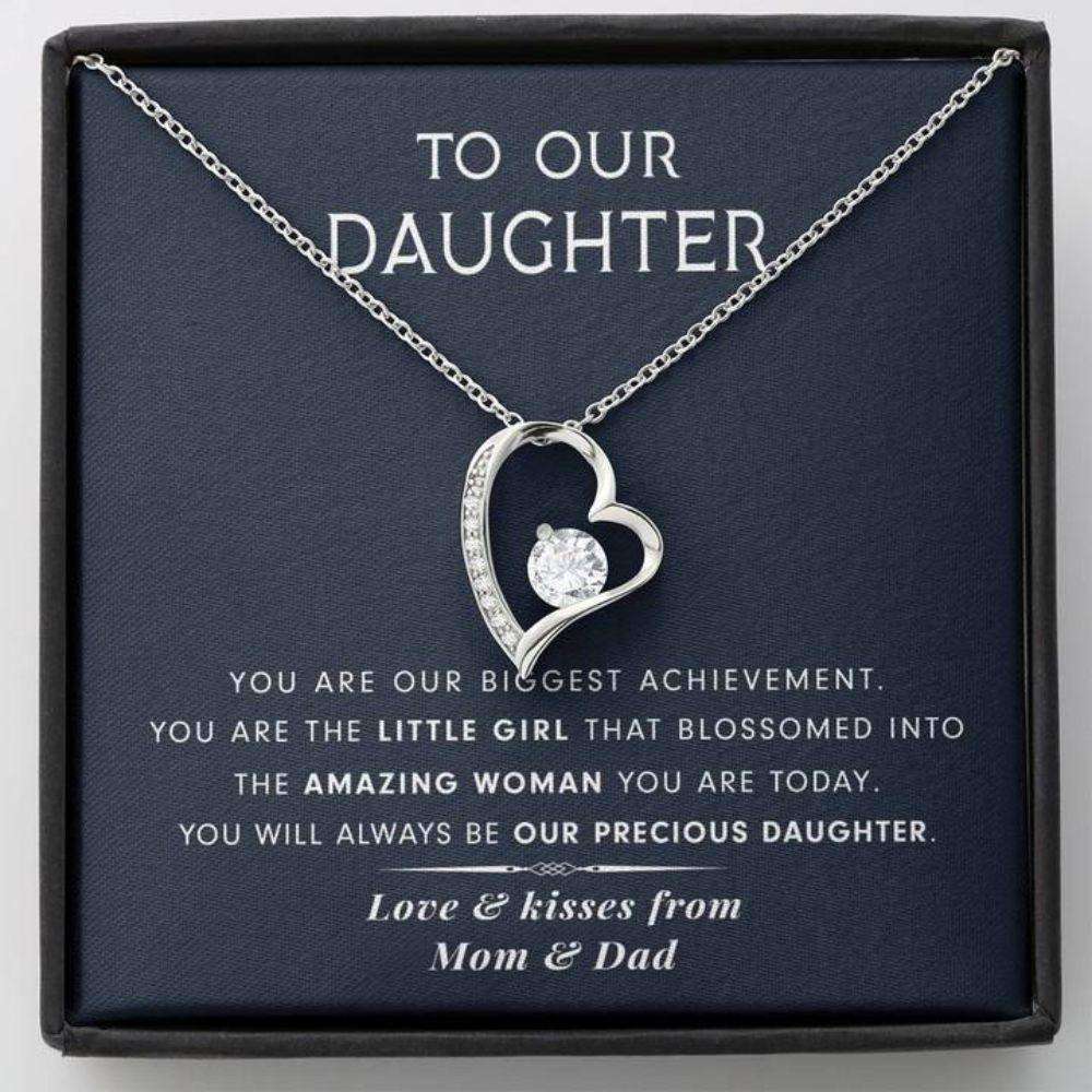 Daughter Necklace, To Our Daughter Necklace Gift From Mom Dad “ You Will Always Be Our Precious Daughter Dughter's Day Rakva