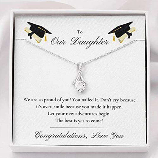 Daughter Necklace, To Our Daughter Sparkling Necklace Graduation Gift For Daughter From Parents Dughter's Day Rakva