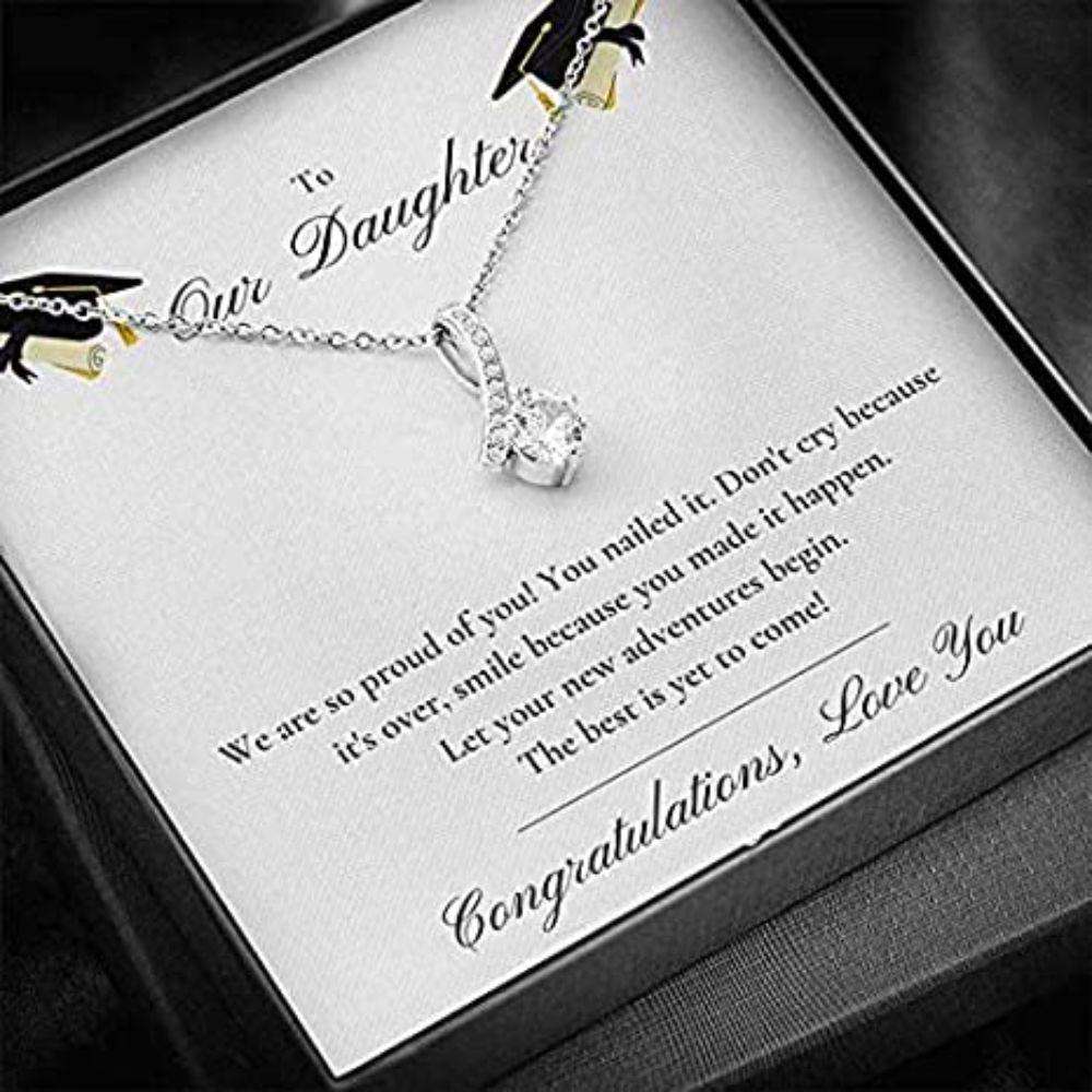 Daughter Necklace, To Our Daughter Sparkling Necklace Graduation Gift For Daughter From Parents Dughter's Day Rakva