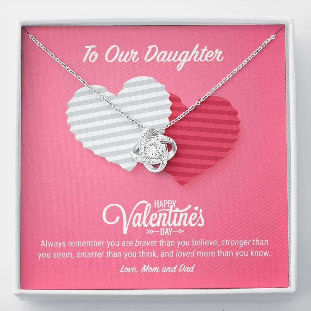 Daughter Necklace, To Our Daughter Valentine’S Day Love Knot Necklace Dughter's Day Rakva