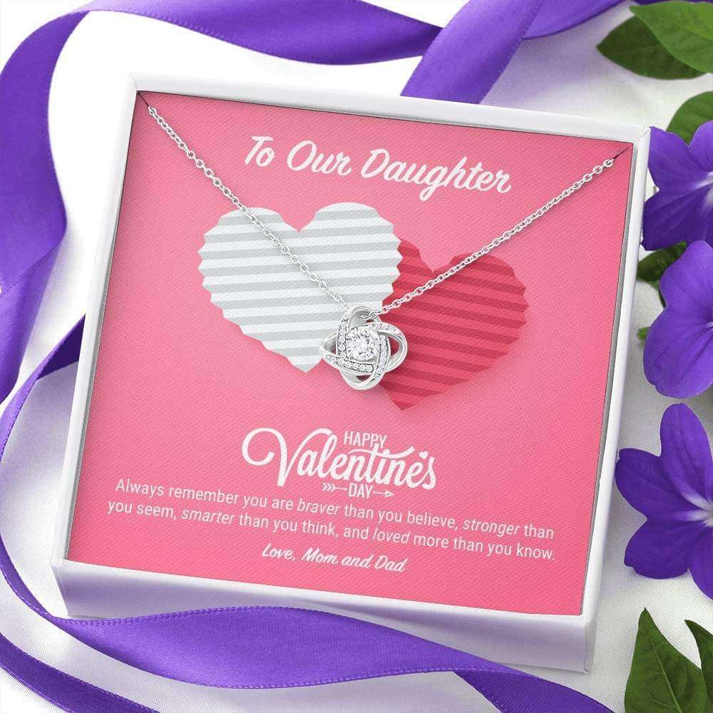 Daughter Necklace, To Our Daughter Valentine’S Day Love Knot Necklace Dughter's Day Rakva