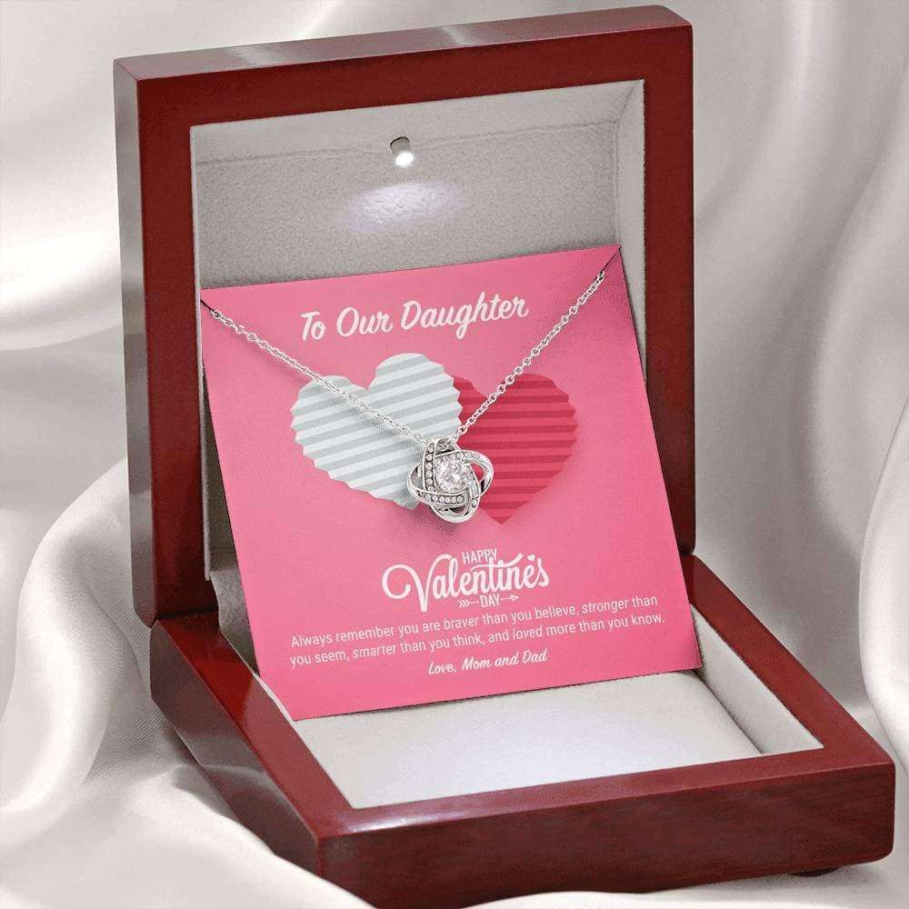 Daughter Necklace, To Our Daughter Valentine’S Day Love Knot Necklace Dughter's Day Rakva