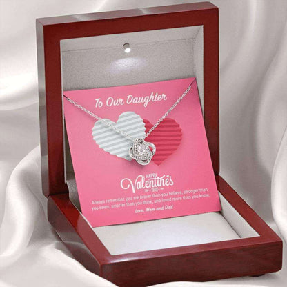 Daughter Necklace, To Our Daughter Valentine’S Day Love Knot Necklace Dughter's Day Rakva