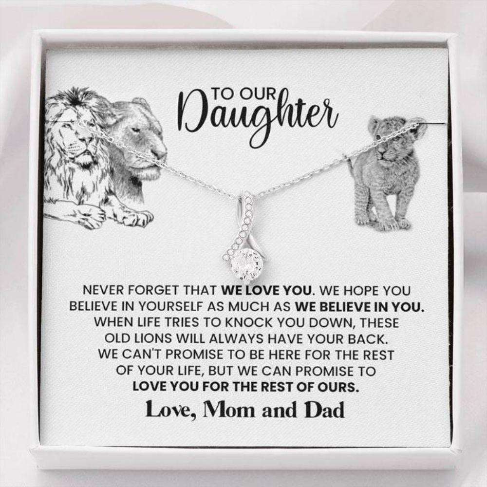 Daughter Necklace, To Our Daughter Œthese Old Lions” Alluring Beauty Necklace Gift From Dad Dughter's Day Rakva