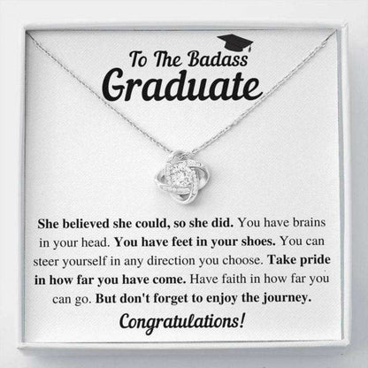 Daughter Necklace, To The Badass Graduate She Did Love Knot Necklace Gift Dughter's Day Rakva