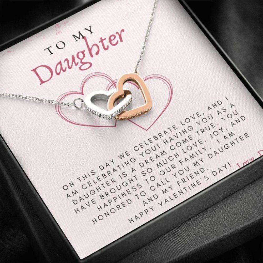 Daughter Necklace “ Valentine’S Day Gift For Daughter “ Daughter Valentine’S Gift From Dad With Celebrate Love Message Dughter's Day Rakva