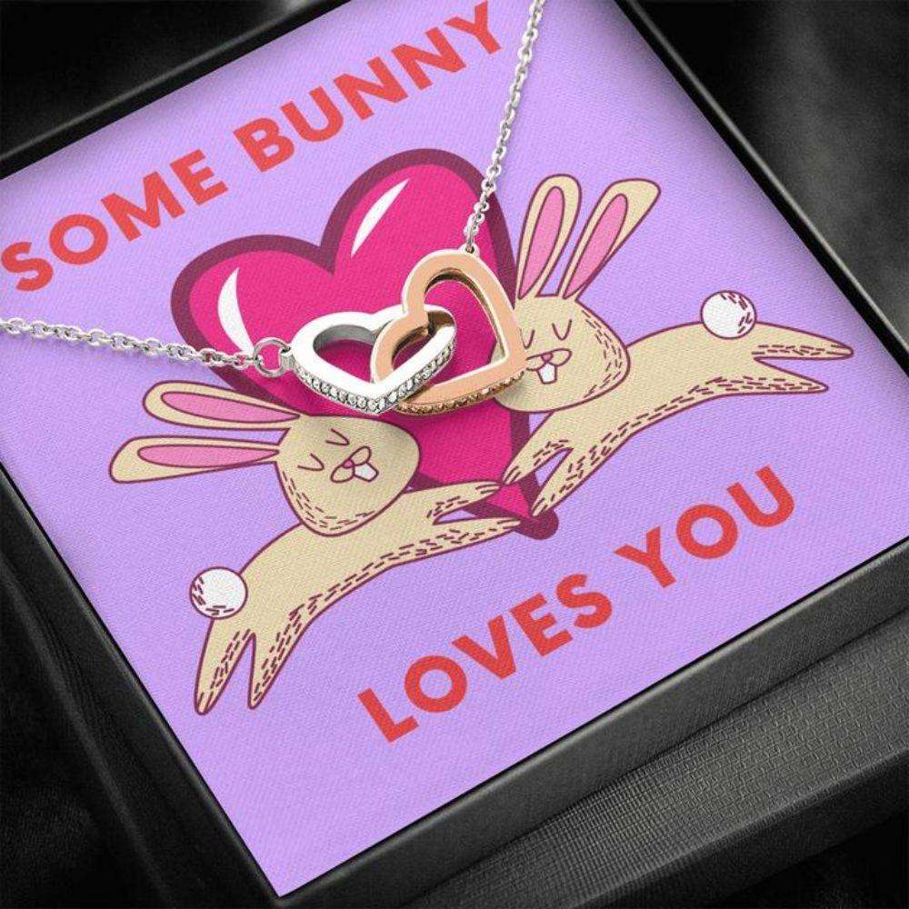 Daughter Necklace, Valentine’S Day Gift Necklace For Daughter “ Some Bunny Loves You Gift Necklace Dughter's Day Rakva