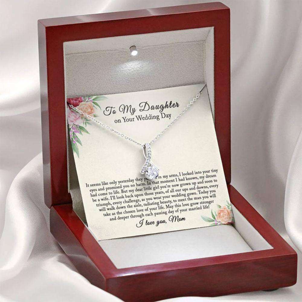 Daughter Necklace, Wedding Necklace Gift For Bride From Mom, Daughter Gift On Wedding Day Gift For Bride Rakva