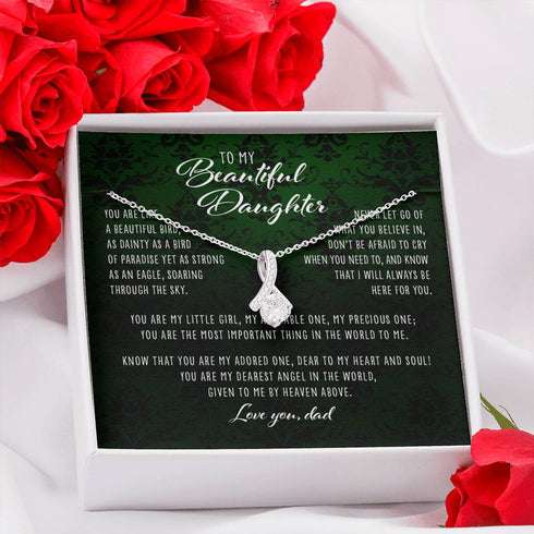 Daughter Necklace, You Are Like A Beautiful Bird Dad To Daughter Gift “ Alluring Beauty Necklace Dughter's Day Rakva