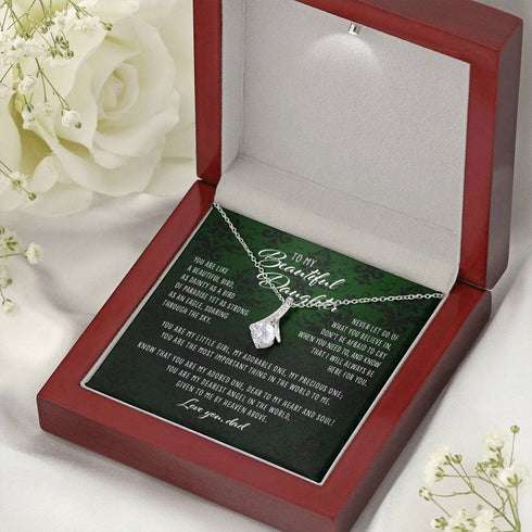 Daughter Necklace, You Are Like A Beautiful Bird Dad To Daughter Gift “ Alluring Beauty Necklace Dughter's Day Rakva