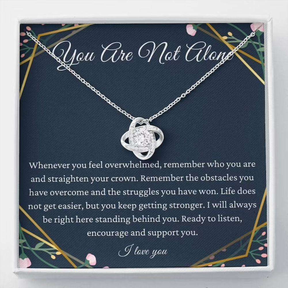 Daughter Necklace, You Are Not Alone Necklace For Cancer Support Gift Survivor Inspirational Gift Gifts For Daughter Rakva