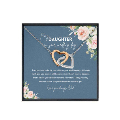 Daughter Necklace,To My Daughter On Your Wedding Day Necklace With Message Card, Gift From Dad To Daughter Wedding Gift Dughter's Day Rakva