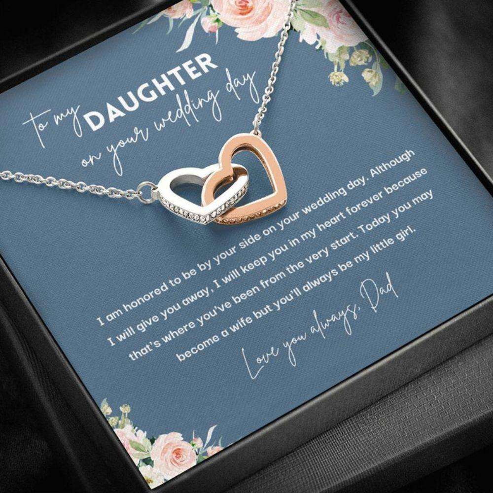 Daughter Necklace,To My Daughter On Your Wedding Day Necklace With Message Card, Gift From Dad To Daughter Wedding Gift Dughter's Day Rakva