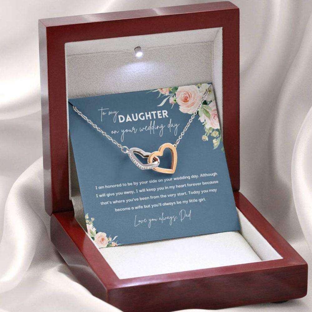 Daughter Necklace,To My Daughter On Your Wedding Day Necklace With Message Card, Gift From Dad To Daughter Wedding Gift Dughter's Day Rakva