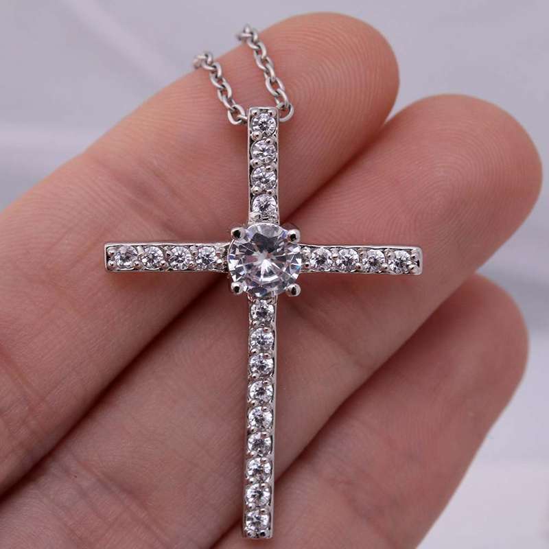 Divine Symbol: Cross Pure Silver Pendant With Chain For Self Rakva