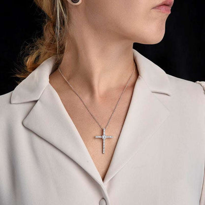 Divine Symbol: Cross Pure Silver Pendant With Chain For Self Rakva