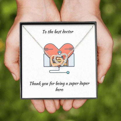 Doctor Necklace, Gift Necklace With Message Card Best Doctor Heart Necklace For Archievement Rakva