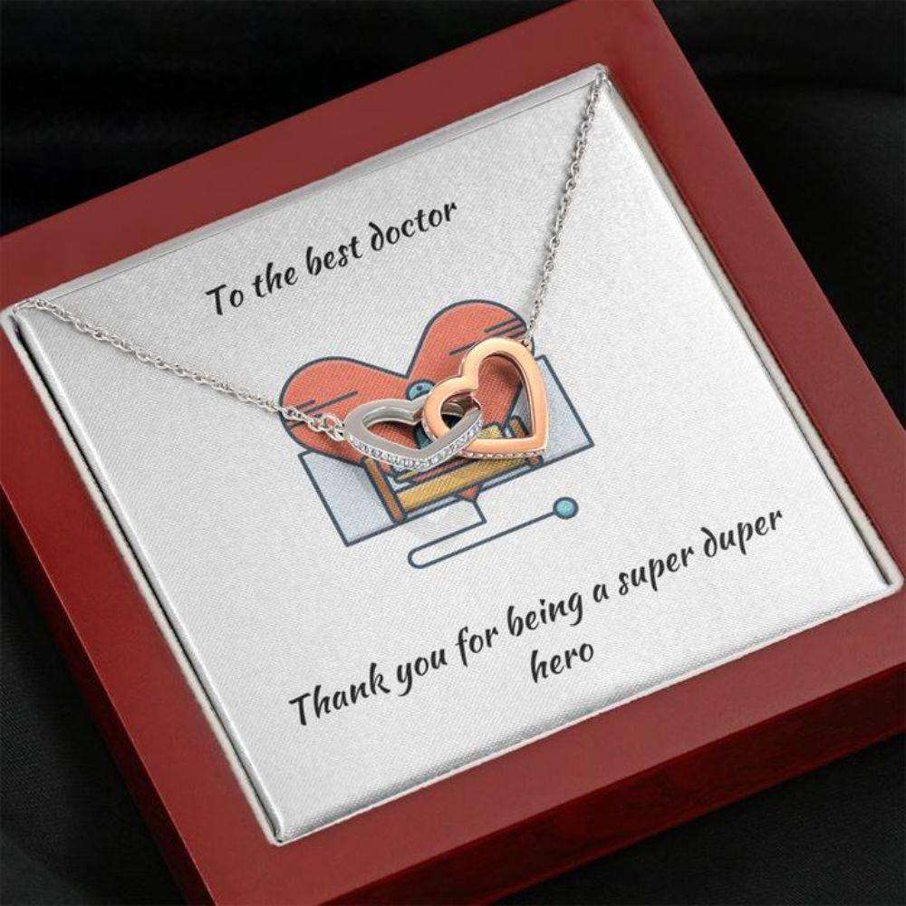 Doctor Necklace, Gift Necklace With Message Card Best Doctor Heart Necklace For Archievement Rakva