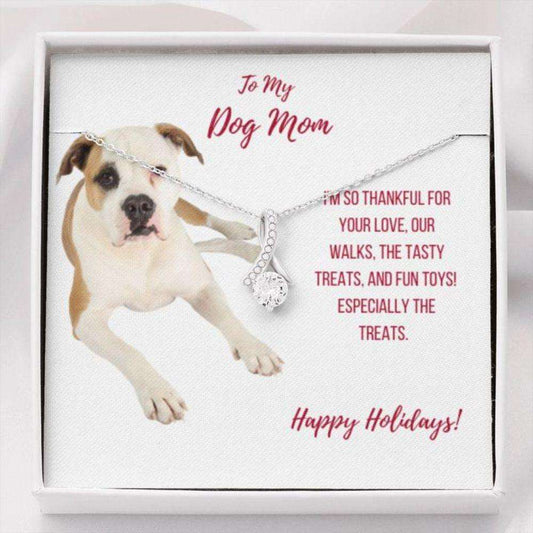 Dog Mom Necklace, Gift Necklace With Message Card “ American Bulldog Dog Mom The Inner Necklace Gifts for Mother (Mom) Rakva