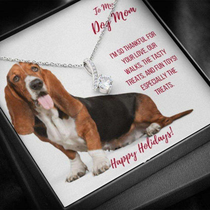 Dog Mom Necklace, Gift Necklace With Message Card “ Basset Hound Dog Mom Beauty Necklace Gifts for Mother (Mom) Rakva