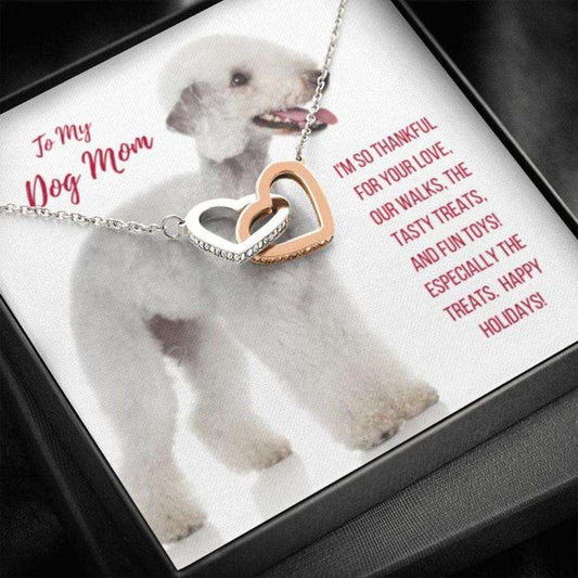 Dog Mom Necklace, Gift Necklace With Message Card “ Bedlington Terrier Dog Mom Gifts for Mother (Mom) Rakva