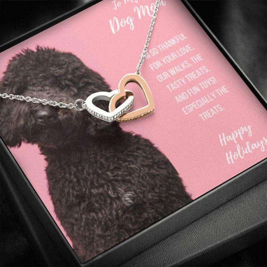 Dog Mom Necklace, Gift Necklace With Message Card “ Black Doodle Dog Goldendoodle Labradoodle Mom Gifts for Mother (Mom) Rakva