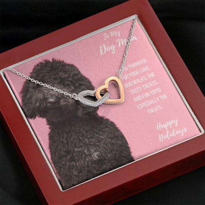 Dog Mom Necklace, Gift Necklace With Message Card “ Black Doodle Dog Goldendoodle Labradoodle Mom Gifts for Mother (Mom) Rakva